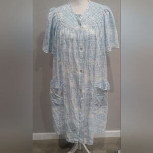 Women's Blue Button-Down Nightgown